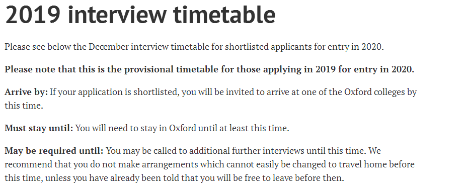 牛津2019各专业面试时间出炉，这3个时间点一定注意！