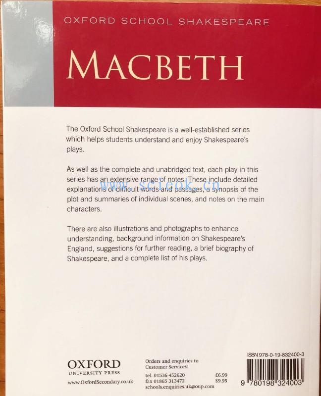 Macbeth：Oxford School Shakespeare 麦克白2009 英语原装原版  二手英文原版 第4张