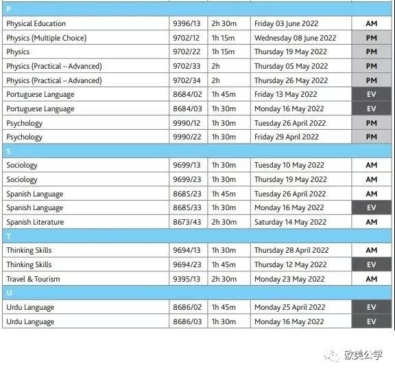 3大考试局公布了2022年A-Level夏季考试时间表 建议收藏  A-level 考试 第11张