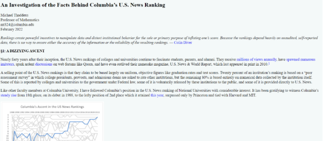 美国哥伦比亚大学“注水”U.S. News排名，世界名校也会造假吗？  留学 第3张