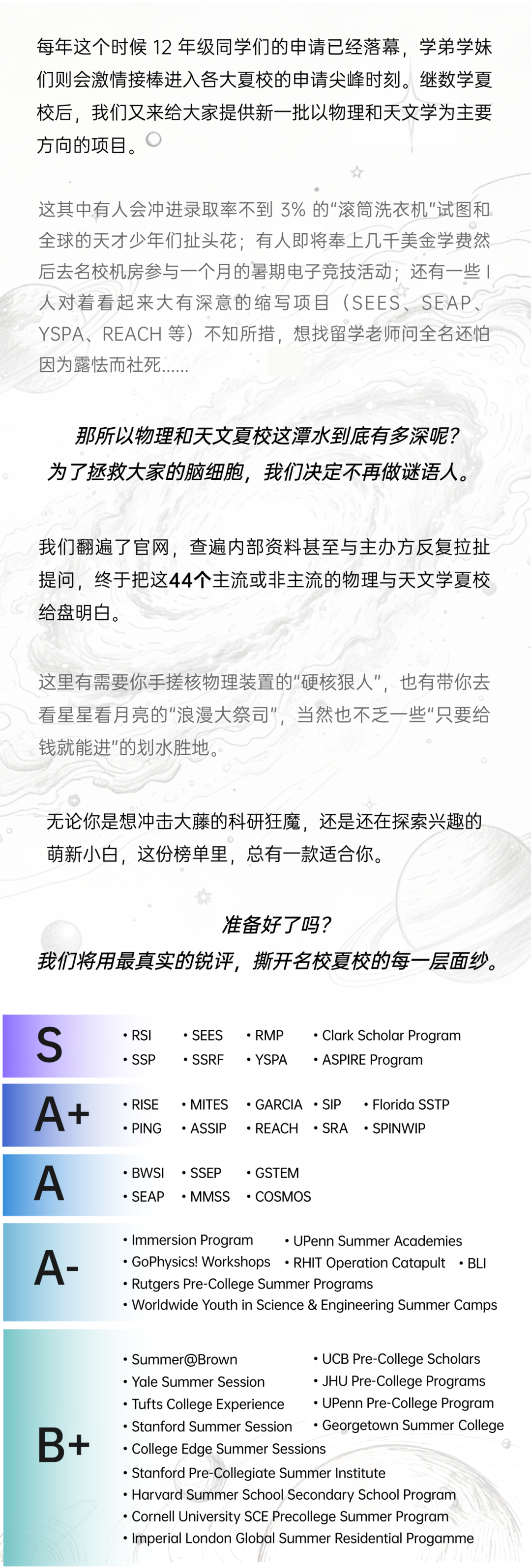 美国物理&天文学夏校含金量排名 冲藤必备利器